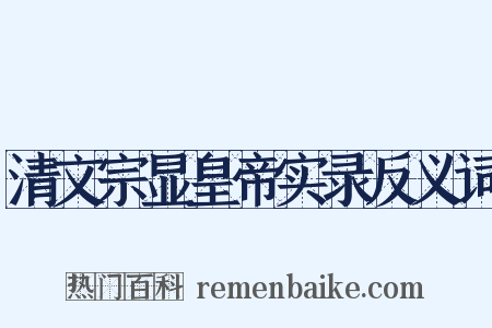 清文宗显皇帝实录反义词是什么意思的图片